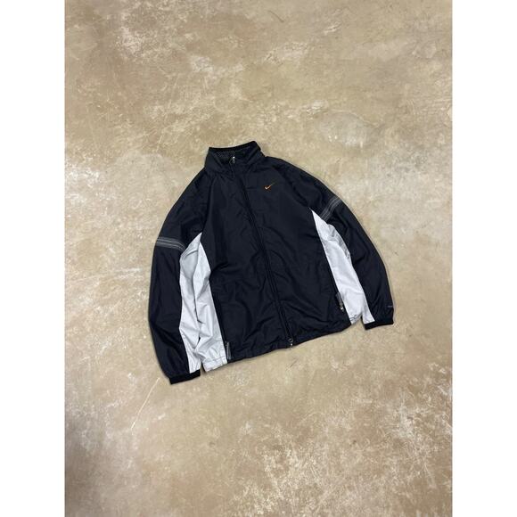 Nike Men’s Vintage Windbreaker Jacket M Black Gray Mesh Lined 90s 2000s Swoosh - Picture 1 of 4